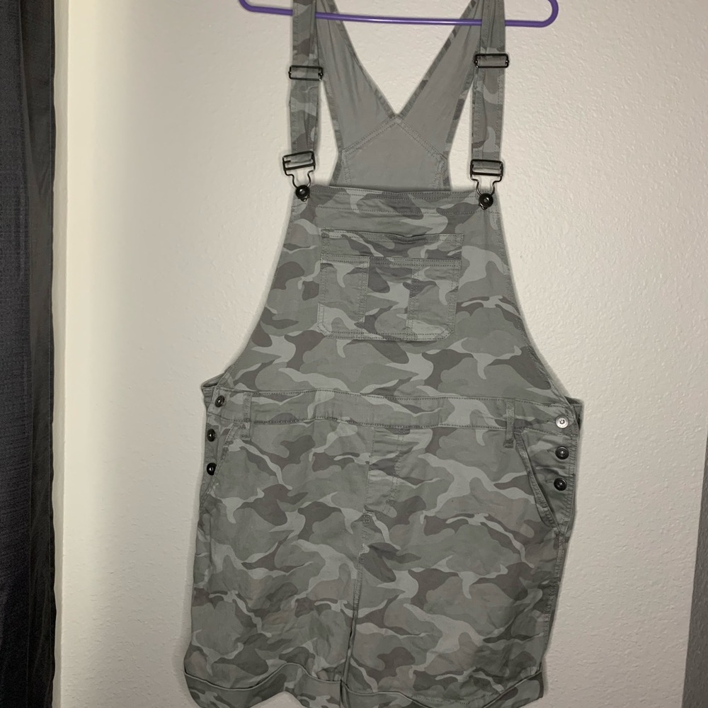 Camo Jean Short Overalls